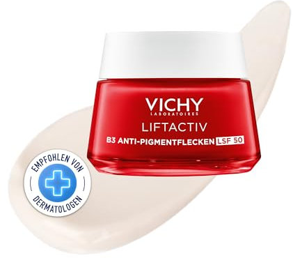Vichy Liftactiv Crema Viso B3, Crema Viso Anti-Macchie, Adatta a Tutti i Tipi di Pelle, Previene le Nuove Macchie, Risultato Uniformante, Con Niacinamide, Vitamina B3 e SPF 50, 50 ml
