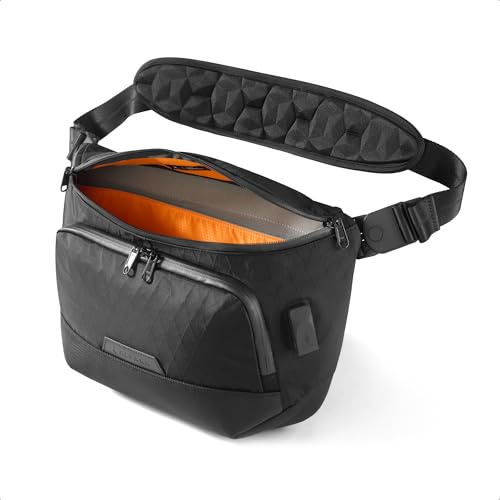 ALPAKA Bravo Sling Max Crossbody Messenger-väska – stöldsäker ryggsäck – lätt, resor crossbody sling väskor, Svart, Modern