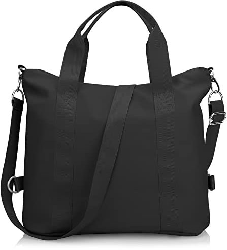 DOB SECHS dobsechs Handtasche Damen Wasserdicht Groß Nylon Handtaschen Damen Umhängetaschen Hobos Schultertasche für Schule Shopper Lässige täglich,(Schwarz) 40X35X15cm