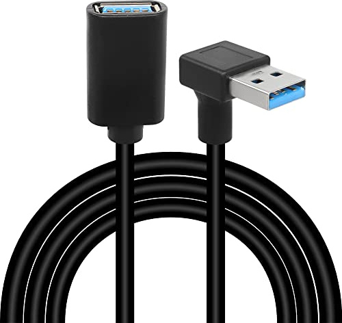 GELRHONR Up Down USB 3.0 Extension Cable 3.3Ft Type A Male to A Female Extension Cord Data Transfer Extender Cable for USB Flash Drive/Hard Drive (Black-Down-1M)