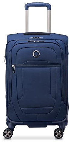 DELSEY Paris Helium DLX Softside Expandable Luggage with Spinner Wheels, Navy Blue, Checked-Medium 25 Inch, Helium DLX Softside Expandable Luggage with Spinner Wheels