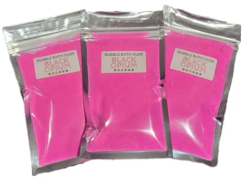 3 x Blk Opium Bubble Bath Dust (Bath Bomb Dust with Lasting Bubbles) Contains Epsom Salts
