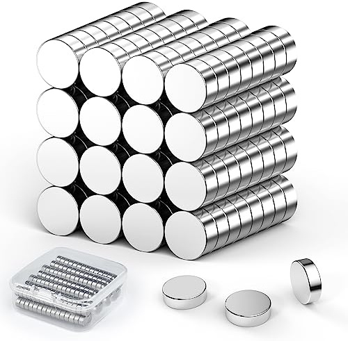 Skaaisont 60 Pcs Aimant Neodyme, 6mm x 3 mm Mini Aimant pour Artisanat, Tableau, Bureau, Maison, Cuisine, Réfrigérateur, Images de Bricolage Petit Aimant (Argenté)