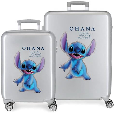 Disney Stitch Naughty Make a Face Blauer Kinderkoffer 50x38x20 cm Starres ABS Seitliches Zahlenschloss 34L 1,8 kg 4 Doppelrollen Handgepäck