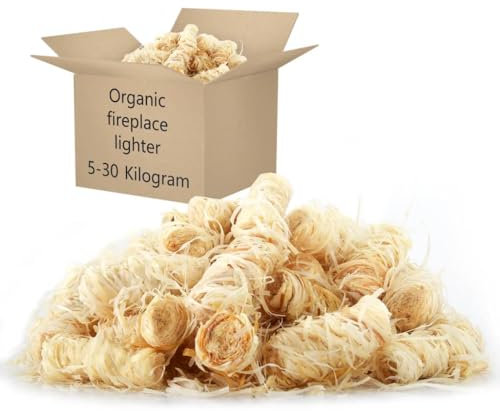 vidaXL Encendedores Bio, Arrancadores de Fuego, Encendedores Naturales Ecológicos, Lana de Madera para Estufa Horno Parrilla, 5 kg