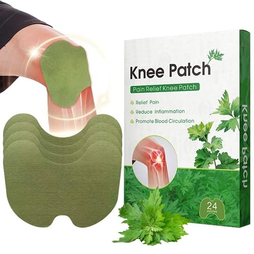 24pcs Schmerzlinderungspflaster Knie,Relieve Knee Pain,Pain Relief Patch For Knee,Schmerzlinderung Patches,Natural Wormwood Knee Patches FüR Knie, RüCken, Nacken,Muskelkater, Schultern