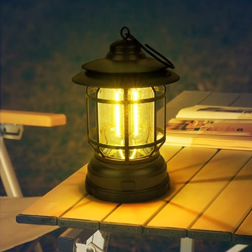 Flintronic 1 Pezzi Lanterna da Campeggio, 3 batterie AA Alimentate Luce per Tenda da Campeggio, 4 Modalità Illuminazione, per Campeggio, Emergenza, Pesca, Escursionismo(No Batteria)