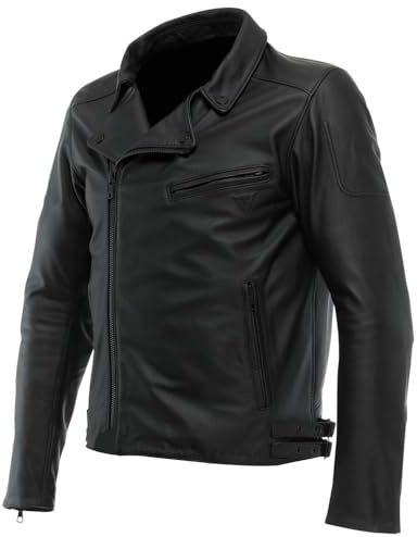 DAINESE Chiodo Giacca di Pelle da Moto, Nero, 52
