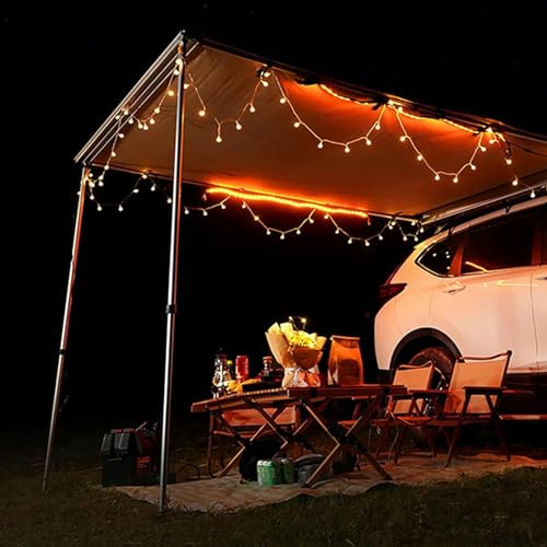 GZYHDC Toldo para Coche Toldo para Vehículo, Parasol Extraíble, Toldo Lateral Retráctil para Coche con Cadena de Luces LED, para SUV/camión/Furgoneta (Size : 200x300cm/6.6x9.8ft)