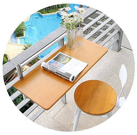 Balkon-Stehtisch für Geländer, Balkongeländer-Hängetisch, Verstellbarer Hängetisch, Hängetisch für Terrasse, Garten (Farbe: weißer Ständer, Größe: 120 x 35 cm)