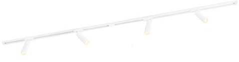 Ledvion - Track Lighting, 2m, 1-Phase, Without GU10 Light Source, White, 4 Spotlights, Ceiling Lights, gu10 led Bulbs, Kitchen Lights Ceiling, Extendable & Flexible