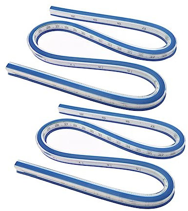 Hohopeti 2 Stück Flexibles Nählineal Biegsames Kurvenlineal Gebogenes Maßlineal für Design Zeichnungen und Nähprojekte für Holzarbeiten und Bastelarbeiten