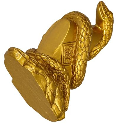 IWOWHERO Schlangenfigur Aus Resin Goldene Schlange Statue Für Stilvolle Desktop-Dekoration Kreatives Ornamente Für Zuhause Und Büro Hochwertige Handwerkskunst Als