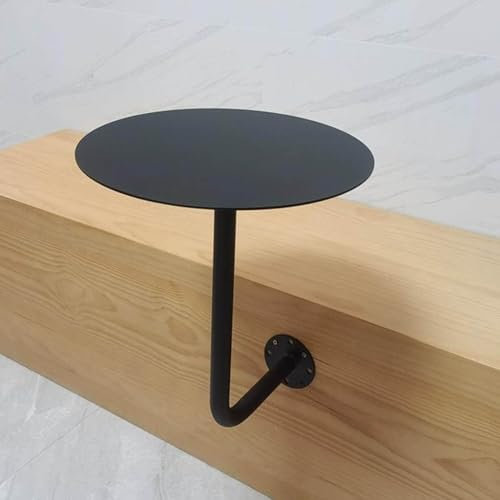 GOUZIBHD Runder Couchtisch für Büro, Schlafzimmer, Balkon, Empfangstisch, Couchtisch zur Wandmontage, Wohnzimmer Tabletttisch, Metallrahmen Akzent Mitteltisch