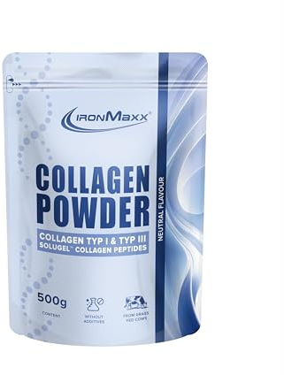 Collagen Pulver 500g mit Premium Kollagen Peptide Typ 1 & 3, geschmacksneutral - Reines Kollagenhydrolysat ohne Zusatzstoffe, Perfekte Löslichkeit