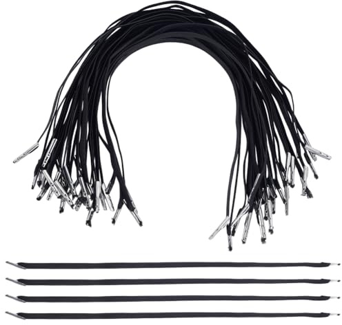BENECREAT 100 pz. Cordino Elastico Spinato Nero, Cinghie Elastiche Da 32.3cm, Cordino Elastico per Cappello Da Festa, Maschere, Menu, Distintivi, Segni, Viaggio, Rilegatura di Libri
