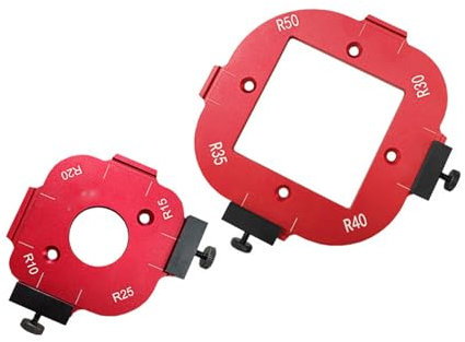 Modèles de Routeur à Gabarit de Rayon en Alliage D'aluminium, Coins Arrondis, Modèle de Mèche pour Bordure ou Coupe de Rayons Extérieurs, 2 Pièces