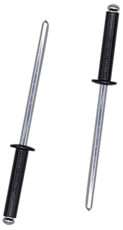 SKIR'CO (100 Stück) Lackierte Blindnieten 3,2 x 16 mm Aluminium Blindnieten DIN 7337 Kuppelkopf Stahldorn Popnieten (Schwarz RAL 9005)