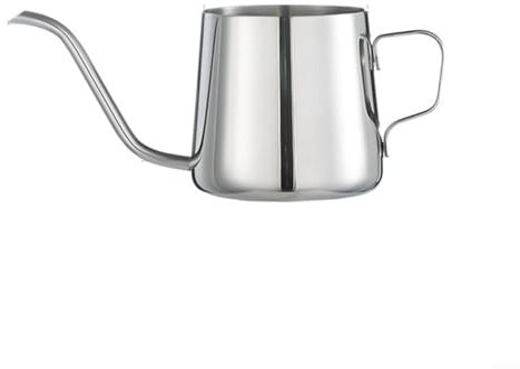 URPIZY Gooseneck - Cafetière en acier inoxydable - Col de cygne - 250/350/600 ml - Théière pour over - Cafetière à bec verseur précis - Argenté - 250 ml