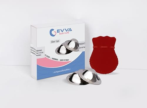 Evva Silberhütchen Stillhütchen – 925er Silber, Nickelfrei – Schutz für empfindliche & wunde Brustwarzen – Unterstützt die natürliche Wundheilung – Perfekt für stillende Mütter (2 Stück)
