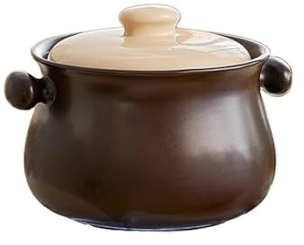 Cacerola Utensilios de cocina de cerámica, olla de barro, cazuela, ollas de cocina for guisar, olla resistente al calor for cocinar Claypot(4.5L)