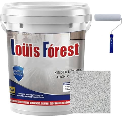 ZZLMDZ Louis Forest, Vernice epossidica colorata per pavimenti, sabbia autolivellante, per garage, cemento, piastrelle e marmo (grigio, 500 g)