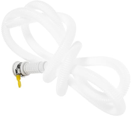 iplusmile Flexible with Air Conditioner Drain Hose 1.5m White Pvc Easy to Adjust Clamp for Household and Office Use