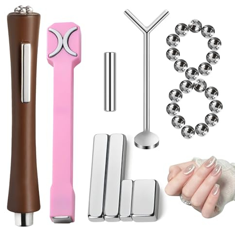 28Pcs Cat Eye Nail Magnet Set, Cat Eye Magnet with Powerful Suction, 3-In-1 Magnetic Nail Polish Tool, Multifunctional Nail Magnet for Nail Art Designs