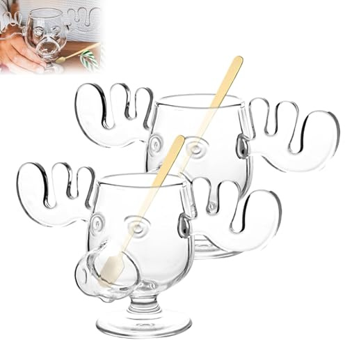 Generisch Weihnachtsgläser National Weihnachtsurlaub, Elchgläser Christmas, Elch Gläser Christmas Vacation, Christmas Mug, Moose Mug, Dekorationen, Klar, Kaffee, Tee, Getränke
