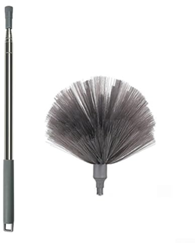 Efficient Dust Removal Broom with Extendable Handle, Lightweight and Portable for Cleaning Ceilings, Corners, and Other Surfaces (Gray)