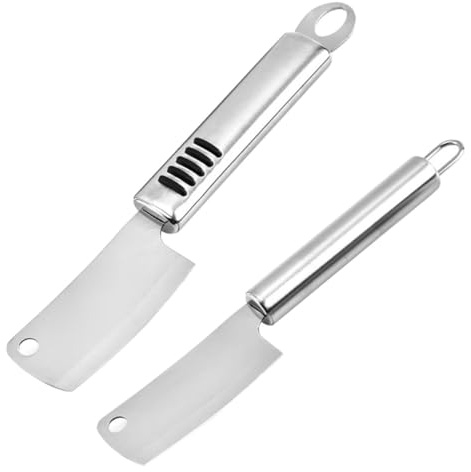 BESTYASH Espátula de Queso 2 Piezas de Acero Inoxidable Multifunción Mini | Plata, Anti-slip y Resistente al Óxido, Cómoda de Usar, para Catering y Tiendas de Alimentos