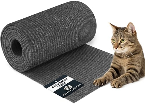 Självhäftande klösmatta för katt, 200 x 40 cm, självhäftande klösvägg, självhäftande klösvägg för gör-det-själv, soffa, vägg, kattleksak (mörkgrå, 200 x 40 cm)