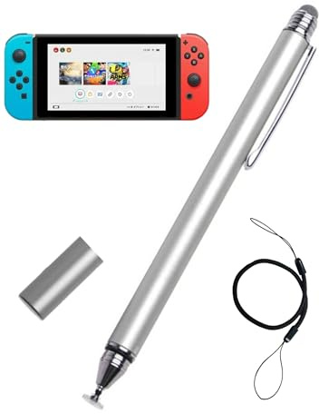 Stylus Stift für Nintendo Switch/Switch Lite/OLED, 2IN1 kapazitiver Stift für Nintendo Switch 2-Stift, Switch Stift, Switch Stylus,Touchscreen Stift with Lanyard (Silber)