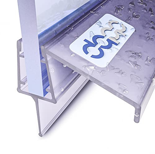 DQ-PP Duschdichtung 100cm – für 6mm - 8mm Glastür Stärke – UK21 – Wasserablaufprofil Wasserabweisprofil – Duschabdichtung Duschwand – Ersatzteile für Duschkabine – Transparent