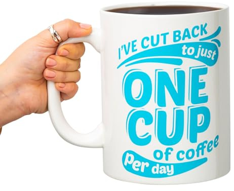 BigMouth Inc. Coffee Mug - “I've Cut Back to Just One Cup of Coffee per Day”, Giant-Sized Novelty Coffee Mug, 64 oz