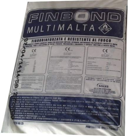 Multimalta Finbond Malta Predosata Fibrorinforzata Resistente Al Fuoco - Sacco Kg 25