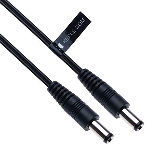 Câble d'extension DC Alimentation DC avec fiche 2,5 mm / 5,5 mm Connexion 1 m Adaptateur de câble d'alimentation CCTV compatible avec caméra de sécurité CCTV, caméra IP, DVR autonome, bande LED (noir)
