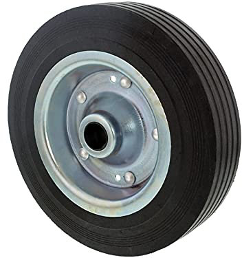 Ersatzrad 200x60 mm für PKW Anhänger-Stützrad | 400 kg Traglast | Ø 20mm Achsdurchmesser | Vollgummi mit Stahlfelge