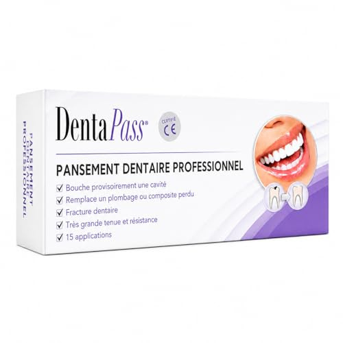 Pansement Dentaire | Pansement dentaire provisoire | Reboucher une Carie, Amalgame, Trou dans une Dent | Rage de Dent | Qualité Professionnelle | Application Facile | Certifié CE | Entreprise FR