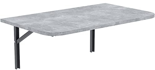 AKKE Klapptisch Wandklapptisch Esstisch - Klappbar Faltbar Platzsparend - Abgerundete Ecken - 70x60 cm - Beton