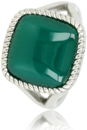 My Bendel - Siegelring Silber mit grünem Achat Edelstein- Stylischer Ringe für Damen mit echtem Edelstein - Bleibt schön und Verfärbt nicht - Stapeln Ringe - mit Luxuriösen Geschenkverpackung