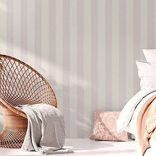 A.S. Création Natural Living 386653 - Carta da parati in tessuto non tessuto a righe, 10,05 x 0,53 m, made in Germany