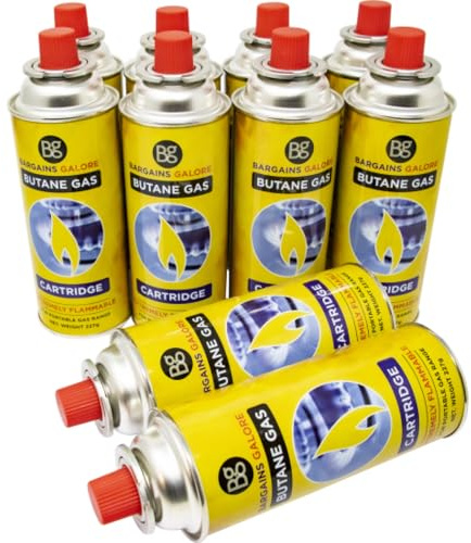 16 Butane Gas Bottles Canisters Portable Cooker Chef BBQ Cylinders Refill Tins Bottle | EN417 220g | Suitable For Camping Stove, Heater Blowtorch, BBQ, Gas Weed | Camping Cooking Heating