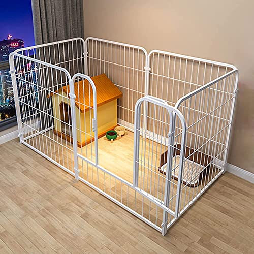 BICIBO Laufstall für Hunde – Laufstall für Hunde,Laufstall für Hunde,groß in Heimtierbedarf,strapazierfähiger Welpen-Laufstall,Haustier für Hunde,Katzen,drinnen/draußen,6 Paneele (weiß 160 * 80 * 8