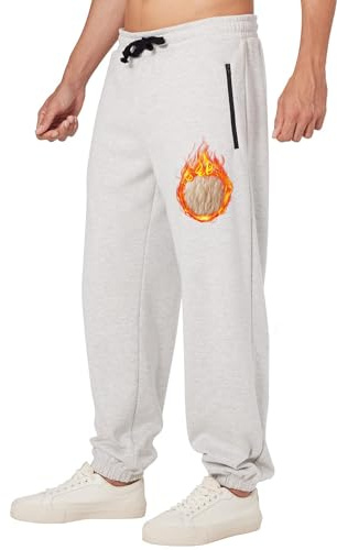 ineepor Pantalon Chandal Hombre Deportivos Hombres Pantalones Forro Polar Baggy Holgados Invierno Termico Sherpa Jogger Sweatpants con Bolsillos de Cremallera