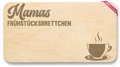 Shirtracer Holz - Frühstücksbrett - Mamas Frühstücksbrettchen Geschenkidee Mutter Geschenke Mama Weihnachten Muttertag - 22x12 - Holz - geschenkideen mütter mutti geschenk für zu