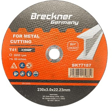 10 Pezzi Dischi da Taglio T41 230x3x22mm per Metallo Disco Flessibili taglio Ferro per Smerigliatrice Angolare Mola Taglio Breckner Germany
