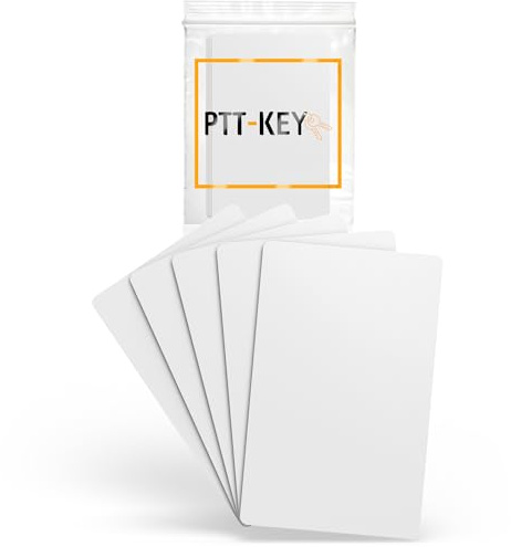 PTT-KEY® | 5-pack RFID-kort 13,56 MHz | programmerbar MCT-programmerbar på Android-smartphone | UID redigerbar | CUID-chip | universellt Vigik-kort | NFC Tag | Pass Badge överallt | Fastighetsmärke |