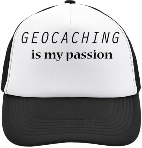 Functon+ Geocaching is My Passion Casquette de camionneur réglable en coton brossé avec boucle Noir, Noir , Taille unique