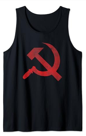 Vintage CCCP UdSSR Hammer Sichel Flagge Soviet Guerilla Tank Top